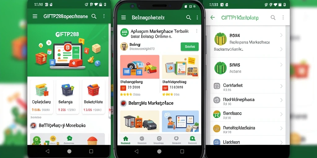 Antarmuka aplikasi GIFTRP288 untuk belanja yang mudah dan menarik.