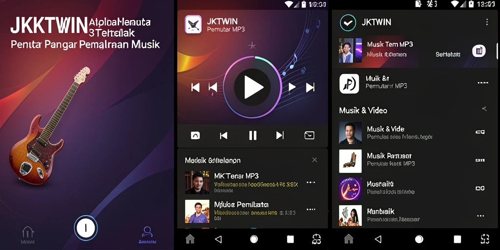 Antarmuka canggih JKTWIN untuk memutar MP3 dengan mudah.