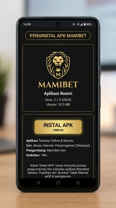 Tampilan halaman APK mamibet