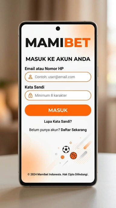 Tampilan halaman login mamibet